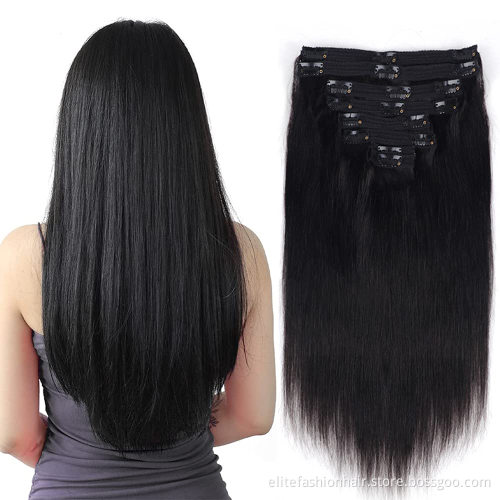 Healthy bouncy texture No shedding and tangle hair extensions clip in human hair extensions Remy Human clip in Hair extensions